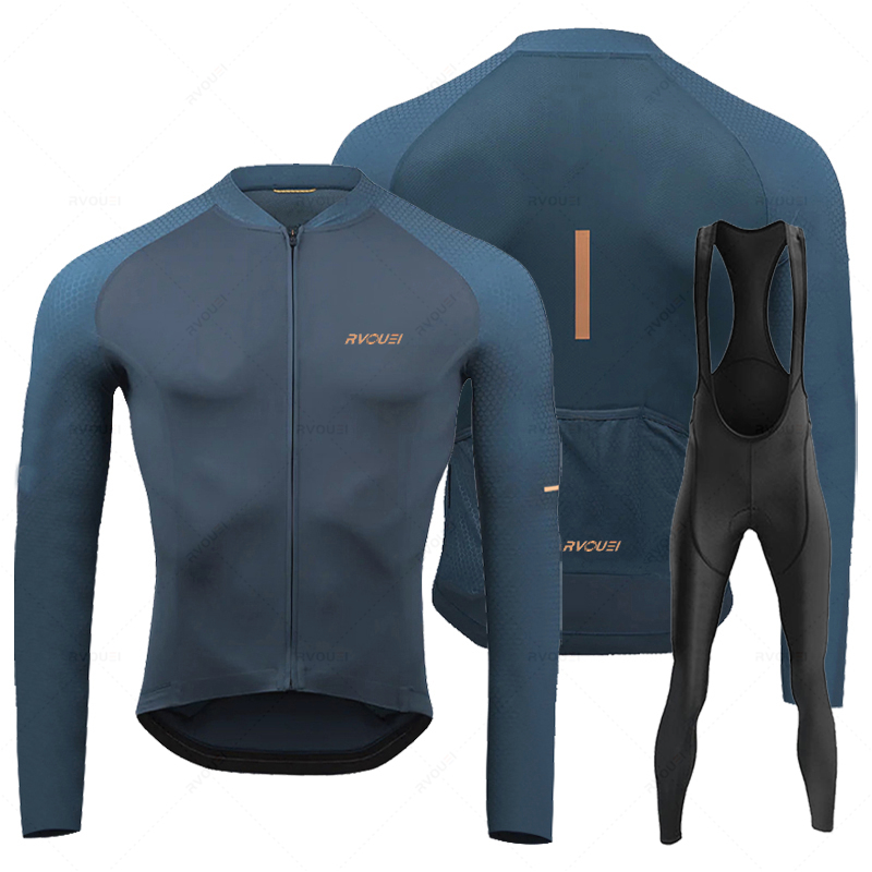 Mountain Biking Trousers - Rvouei Ademende Lange Mouw Wielertrui Set