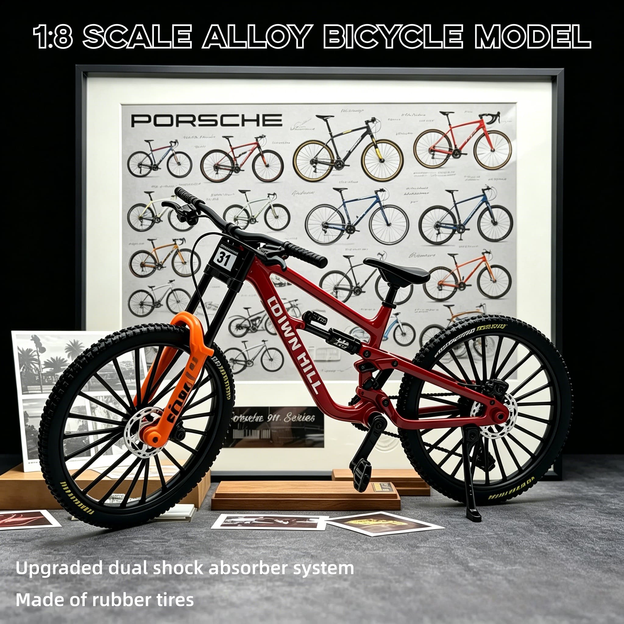 Mountain Biking Track - 1:8 schaalmodel van een downhill mountainbike
