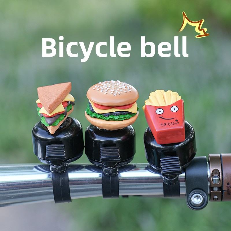 Mountain Biking In French - Fietsbel Hoorn Burger Frieten Sandwich Decoratie
